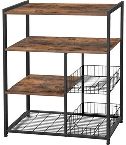 Scaffale a ripiani per cucina MARGE marrone/nero