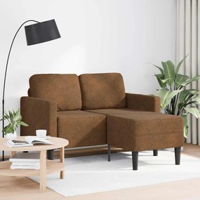 Divano 2 Posti Con Chaise Longue A L Marrone 125 Cm Similpelle /