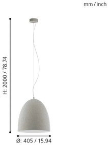 Eglo 94354 - Lampadario SARABIA 1xE27/60W/230V