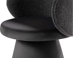 Poltrona grigio scuro con rivestimento in velluto Inez – Micadoni