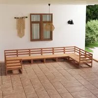 Set Divani da Giardino 10 pz in Legno Massello di Pino 3076272