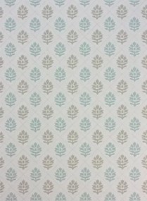 Nina Campbell Carta da parati Camille - Aqua/ Beige