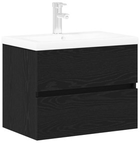 Mobile lavabo  con lavabo integrato rovere nero legno ingegnerizzato, mobile lavabo  rovere nero 60x38,5x45 cm legno ingegnerizzato