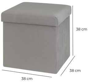 Poggiapiedi in velluto grigio chiaro Estela - Casa Selección