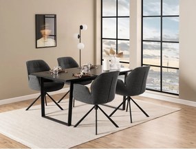 Sedia da pranzo grigio scuro in imbottito Aura – Actona