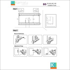 Mobile bagno da 75cm sospeso con 2 ante BT-75 - KAMALU