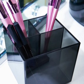 Organizzatore da bagno nero opaco per cosmetici in plastica riciclata Cosmetic Cube - iDesign