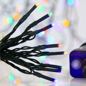Catenaria Natalizia LED 8 GIOCHI DI LUCE 23m C.VERDE IP44 MULTICOLOR Colore Multicolor