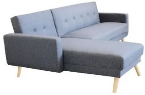 Divano Letto Moderno con Struttura in Metallo e Legno, Grigio scuro