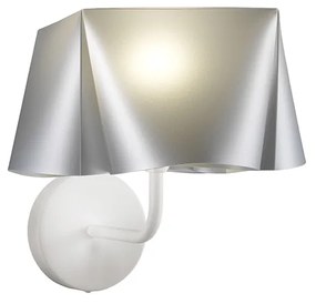 Applique Moderna 1 Luce Wanda In Polilux Silver D25 Made In Italy