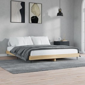 Giroletto Senza Materasso Rovere Sonoma 200x200cm İn Truciolato /