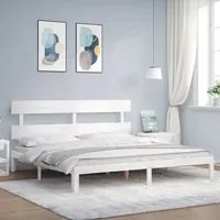 Giroletto Testiera Bianco Super King Size in Legno Massellocod mxl 105168