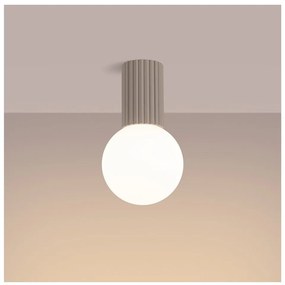 Plafoniera grigio tortora con paralume in vetro ø 12 cm Orbital – Sollux