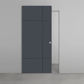 Porta scorrevole City in legno grigio, L 101 x H 230 cm, con binario Invisibile Destra