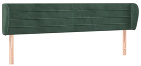 Testiera ad orecchio verde scuro 183x23x78/88 cm in velluto