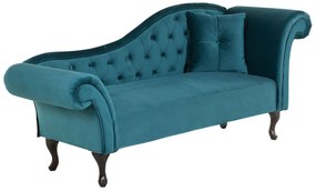 Chaise longue velluto foglia di tè destra LATTES Beliani