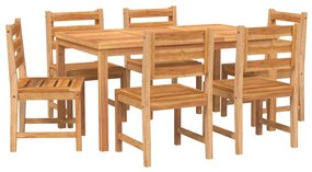 Set da pranzo da giardino 7 pz in legno massello di teak