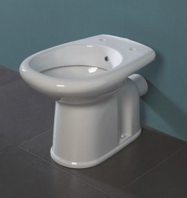 Vaso/Bidet a Terra Accessibile Con Scarico a Parete Alice Ceramica "Confort" Bianco Lucido