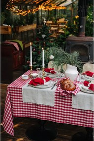 Tovaglia di lino 140x140 cm Red Gingham - Linen Tales