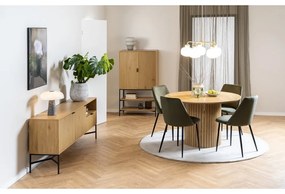 Cassettiera bassa in rovere decorato in colore naturale 180x70 cm Jaipur - Actona