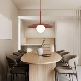 Lampadario a sospensione con filo SLATE 1xE27/15W/230V diametro 65 cm color mattone