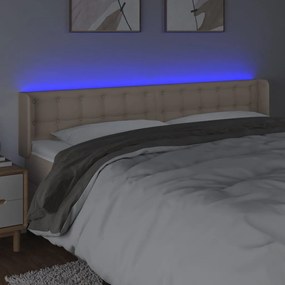 Testiera cappuccino a led 163x16x78/88 cm in similpelle
