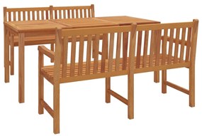 Set da pranzo per giardino 3 pz in legno massello di teak