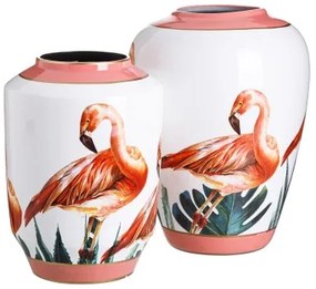 Vaso Ceramica Corallo Bianco Fenicottero 36 x 36 x 48 cm