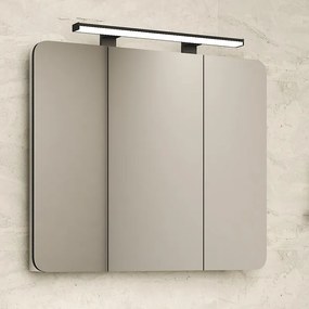 Kamalu - Composizione bagno sospesa 85 cm colore nero grafite matt | LAC-ARES-85
