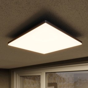 Plafoniera quadrata da esterni LED Henni Lucande, Alluminio / Grigio / Zincato, Moderno, Plafoniere LED