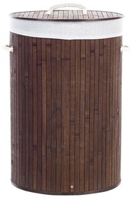 Cesta legno di bambù scuro e bianco 60 cm SANNAR Beliani