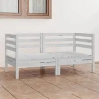 Divano da Giardino a 2 Posti Bianco in Legno Massello di Pino cod mxl 73563