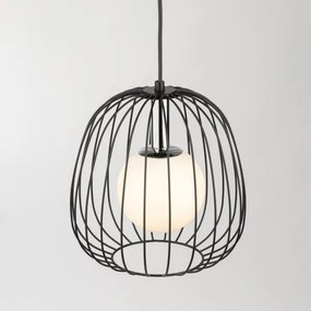 Lampadario a sospensione con filo BELL 1xG9/12W/230V diametro 24 cm nero/cromo lucido