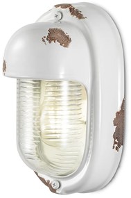Applique Vintage Verticale Ceramica Bianca 1 Luce E27