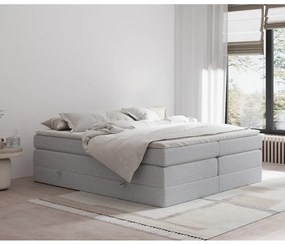 Letto boxspring grigio chiaro con contenitore/senza testiera 140x200 cm Juniper – Maison de Rêve