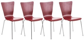 Set Di 4 Sedie Per Visitatori "aaron": Eleganza E Comfort Per İl Vostro Spazio / Rosso