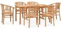 Set da Pranzo da Giardino 7 pz in Legno Massello di Teak 3060017