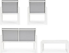 Set di mobili da giardino bianco in alluminio per 4 persone Kallen – Bizzotto