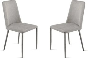 Sedia imbottita in tessuto Grigio Chiaro ETTORE 2 sedie