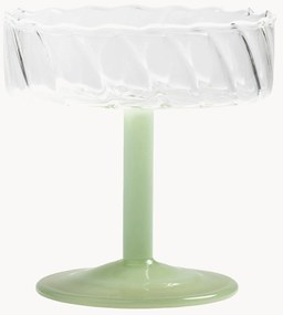 Set di 2 coppe da champagne in vetro borosilicato fatte a mano Twirl