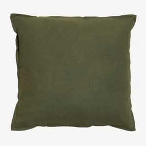 Cuscino quadrato in cotone (45x45 cm) Elezar Verde Militare - Sklum