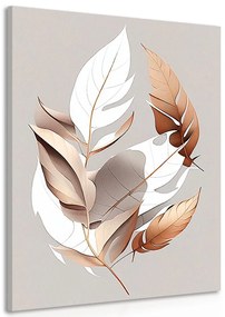 Stampa su tela – Foglie di rame minimaliste