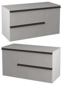 Mobile da bagno sotto lavabo BADEN HAUS Rodi grigio laccato opaco L 105 x H 57 x P 46 cm 3 cassetti, lavabo non incluso