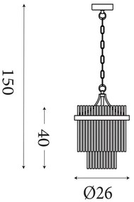 Searchlight 11200-1GO - Lampadario a catena LARA 1xE27/60W/230V