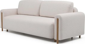 Divano beige/color crema allungabile/con contenitore e rivestimento in bouclé 244 cm Arcadova – ELTAP