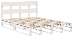 Letto senza materasso bianco 160x200 cm legno massello di pino