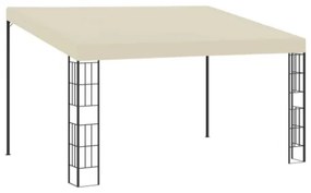 Gazebo a Parete 3x4 m Crema in Tessuto