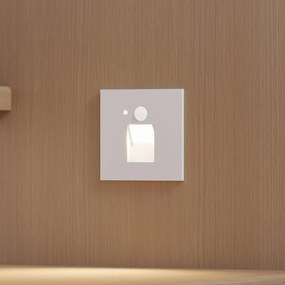 Arcchio Luci LED da incasso Neru, 7 cm, bianco, angolare, sensore Neru, Bianco / Opale, Soggiorno / Sala da pranzo, Alluminio, Moderno, Faretto da incasso a parete