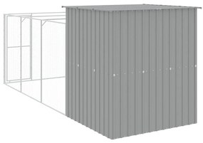 Casetta cani corsa grigio chiaro 165x455x181 cm acciaio zincato
