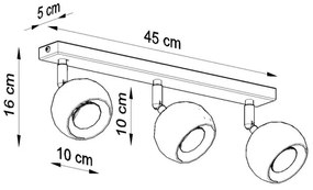 Sollux SL.0439 - Faretto da binario OCULARE 3xGU10/10W/230V